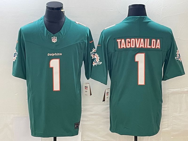 Men Miami Dolphins #1 Tagovailoa Green 2023 Nike Vapor Limited NFL Jersey style 1->nba t-shirts->Sports Accessory